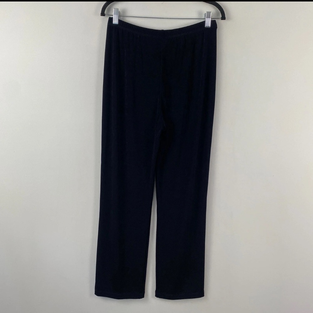 Chico's Black Travelers Velvet Pull Over Pants 1R = Size 8  Made in USA